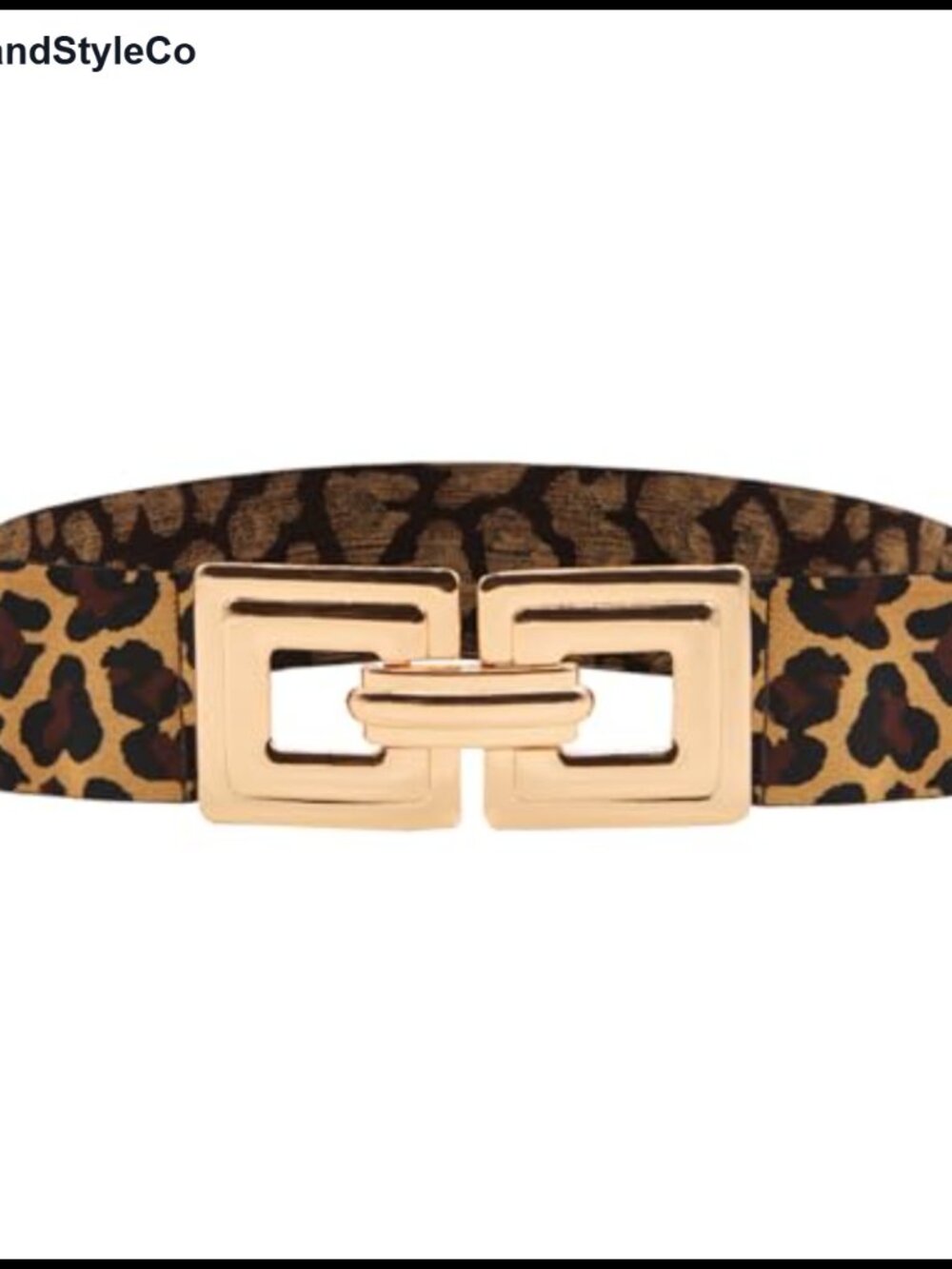 Women's Waist Belt with Cutout Detail & Gold Clasp, Faux Leather Casual Hip
